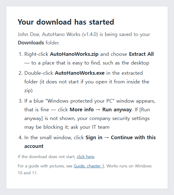Your download has started — next steps